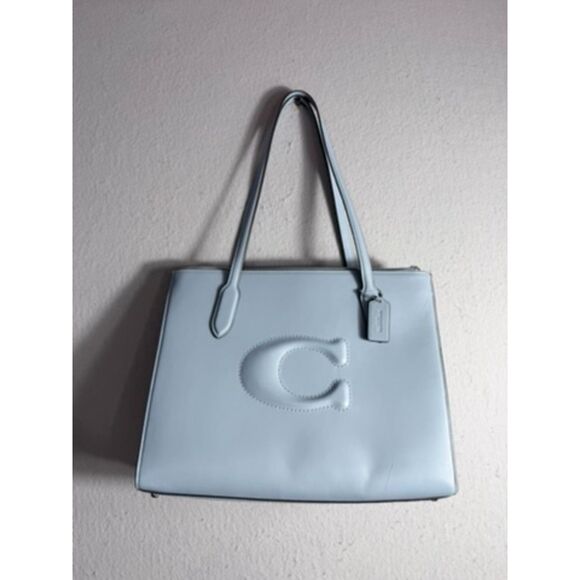 Coach Handbags - COACH Nina Large Light Blue Bag Classy Elegant Leather Purse